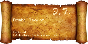 Dombi Teodor névjegykártya